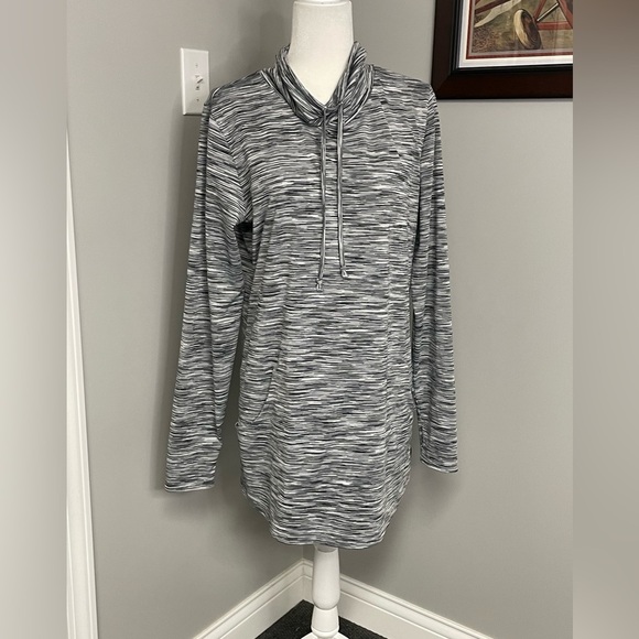 Merrill Cowl Neck Pullover Tunic Dress Marled Black and White Womens Size XL - Picture 1 of 11